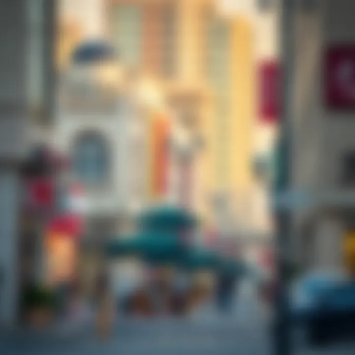 Lively street view of Al Barsha 1 with shops and eateries