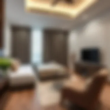 Cozy room setup with comfortable furnishings