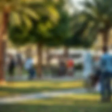 Community Life in Al Bahia Community gathering in Al Bahia's central park