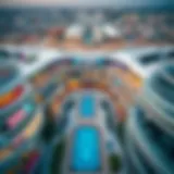 Aerial view of Al Barsha Mall showcasing its modern architecture