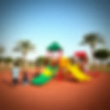 Playground Fun for Children at Al Barsha Park Children engaging in playful activities at Al Barsha Park playground