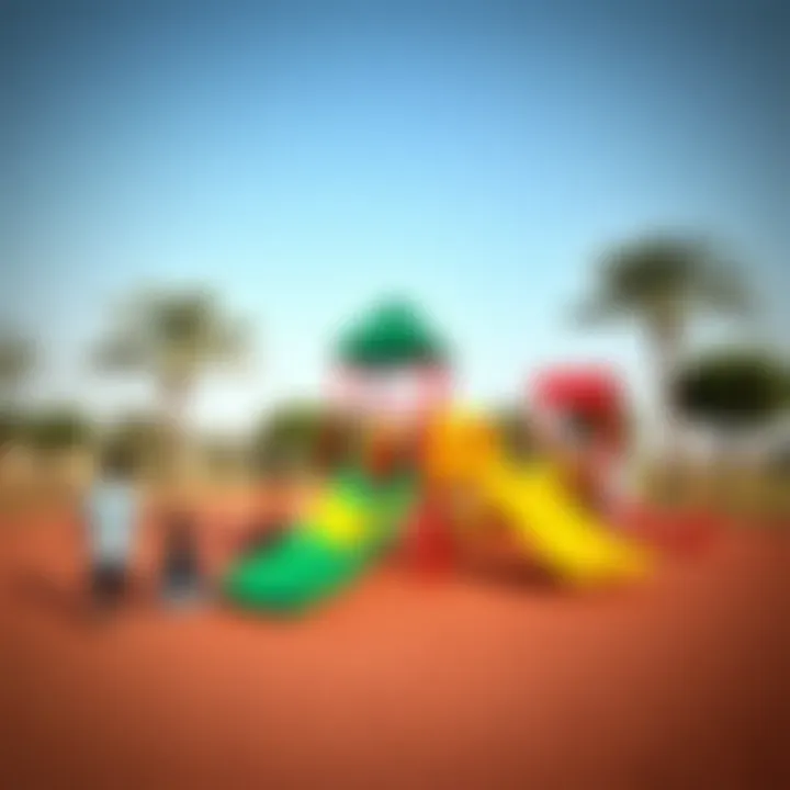 Playground Fun for Children at Al Barsha Park Children engaging in playful activities at Al Barsha Park playground