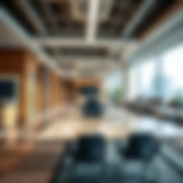 Modern office interiors showcasing the facilities available at Al Fajer Business Center.