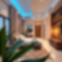 A modern studio apartment in Al Qusais showcasing contemporary design and furnishings