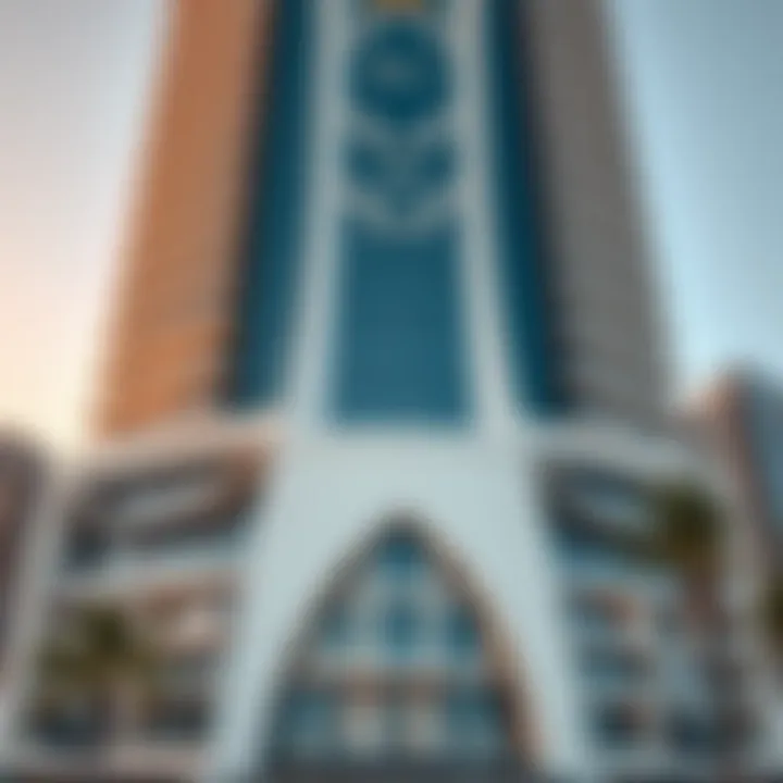 Architectural details of Al Reem Plaza Tower's facade