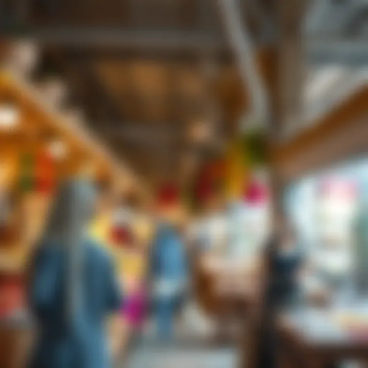 Marketplace Vibrancy in Al Seef A vibrant marketplace at Al Seef filled with local crafts and goods.