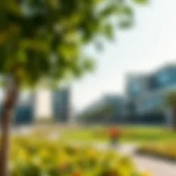 A panoramic view of النوف ٢ showcasing modern architecture and green spaces