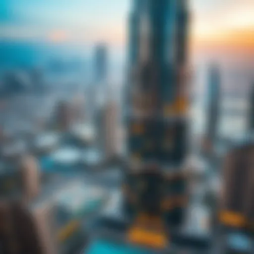 Stunning skyline view of Dubai's iconic Burj Khalifa and surrounding architecture