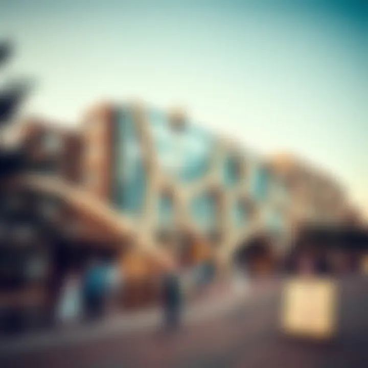 Artistic cultural hub filled with contemporary art installations and events