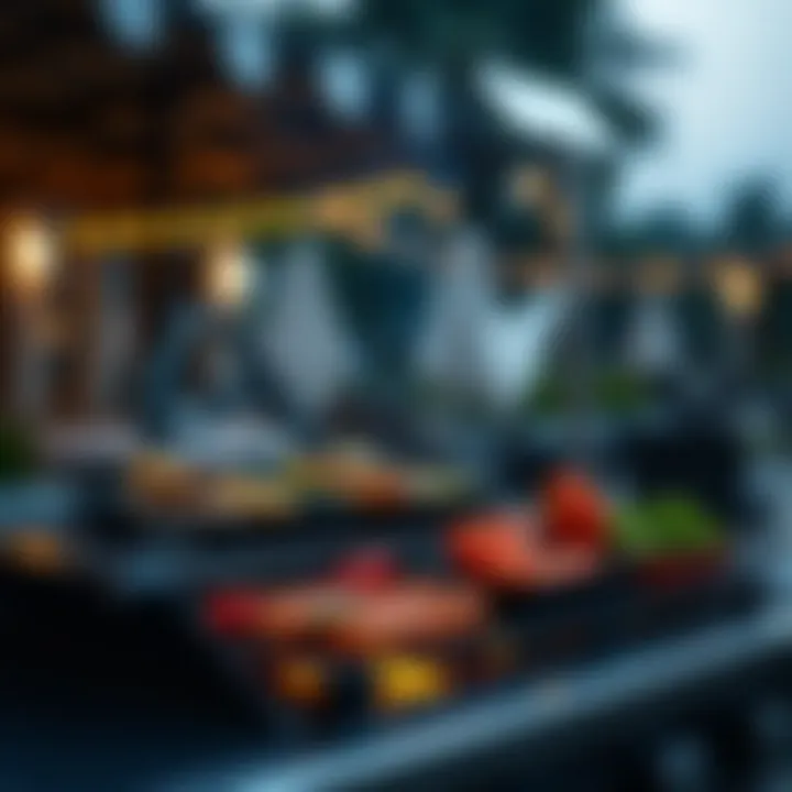 Grill Setup at Mamzar Park Grill setup with fresh ingredients at Mamzar Park