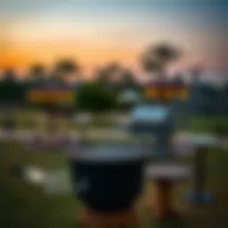 Scenic view of Mamzar Park with barbecue area