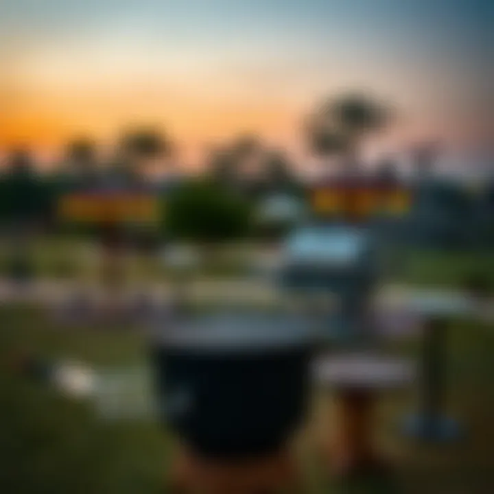 Scenic View of Mamzar Park Scenic view of Mamzar Park with barbecue area
