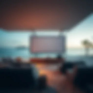 Luxurious beachfront with cinema screen