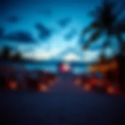 Stunning beach cinema setup at sunset