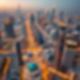 Aerial view showcasing Dubai's skyline and real estate developments.