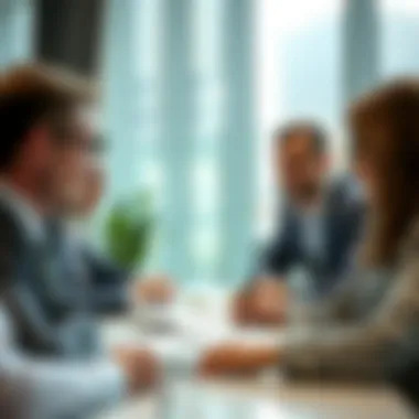Strategic Investment Discussions A close-up of a real estate investment meeting in a contemporary setting.