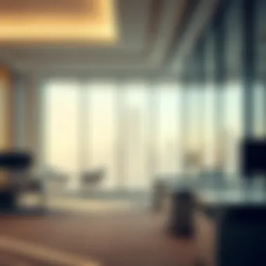 Luxury Office Spaces in Dubai Modern office interiors reflecting the essence of Dubai's luxury real estate.