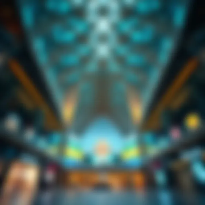 Architectural design highlighting the unique structure of the mall