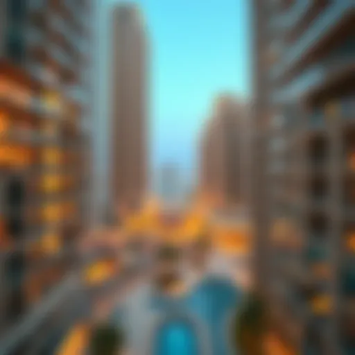 Aerial view of Dubai Creek Residences showcasing the modern architecture