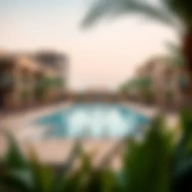 Community amenities including a swimming pool and recreational area