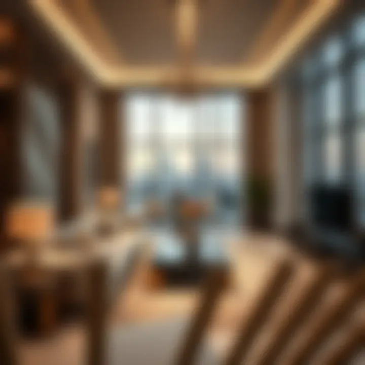 Luxurious living space within Dubai Creek Residences featuring elegant decor