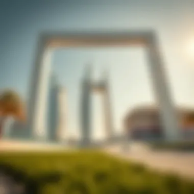 Architectural Grandeur of Dubai Frame Exterior view of Dubai Frame showcasing its stunning architecture