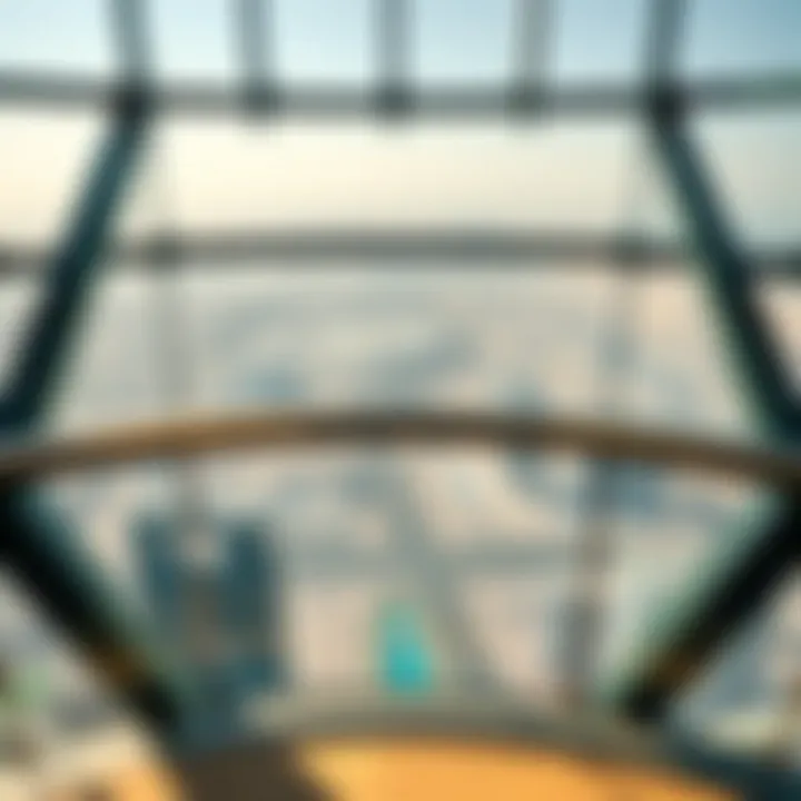 Panoramic Views from the Dubai Frame Interior glimpse of the observation deck with panoramic views of Dubai