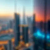 Overview of Dubai skyline with real estate developments