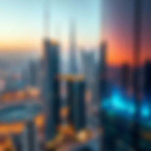 Overview of Dubai skyline with real estate developments