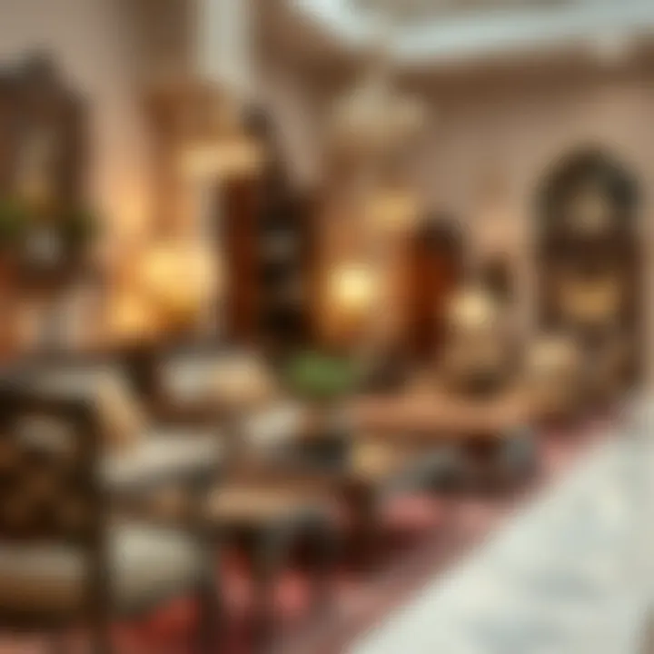 Elegance of Traditional Arabian Furniture Traditional Arabian-inspired furniture in an elegant display