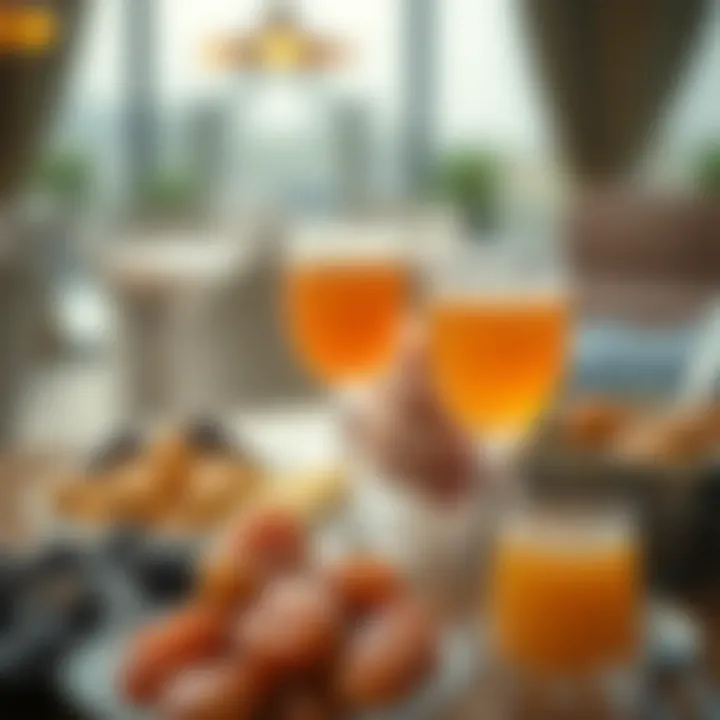 A variety of dates and beverages served for iftar