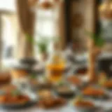 An elegant iftar spread featuring traditional dishes