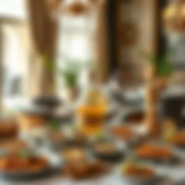 An elegant iftar spread featuring traditional dishes