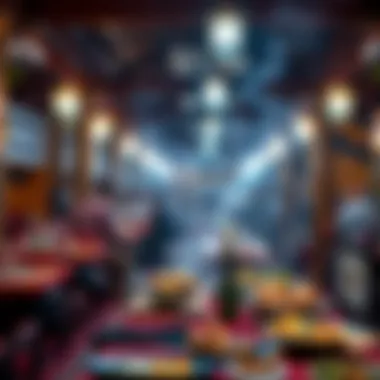 A vibrant communal iftar with diverse culinary offerings