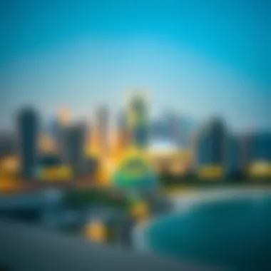 A panoramic view of Jumeirah Beach Residence showcasing the stunning skyline and beach