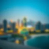 Stunning Skyline of JBR A panoramic view of Jumeirah Beach Residence showcasing the stunning skyline and beach