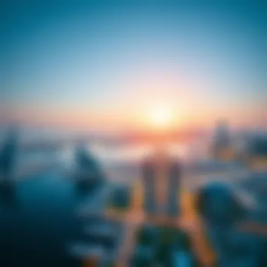 Panoramic view from Marina View Tower highlighting Dubai skyline