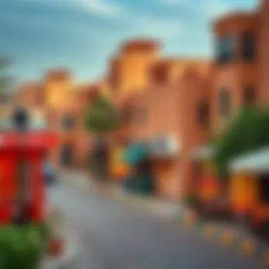 Vibrant neighborhood in Dubai with local amenities
