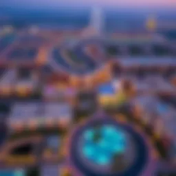 Aerial view of Nad Al Hamar showcasing its residential developments