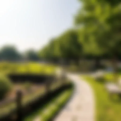 Lush landscape of Nad Al Hamar Park showcasing greenery and pathways