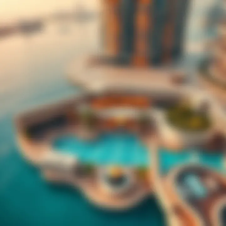 Aerial view revealing the opulent amenities available to residents