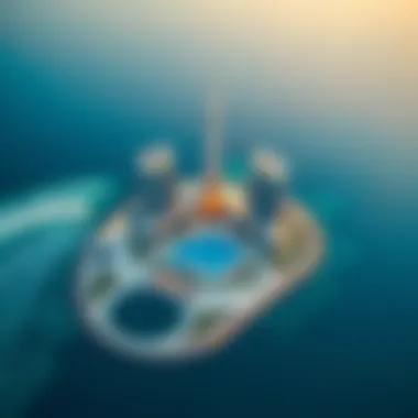 Aerial Perspective of One Palm Aerial view of One Palm Dubai showcasing its unique architectural design