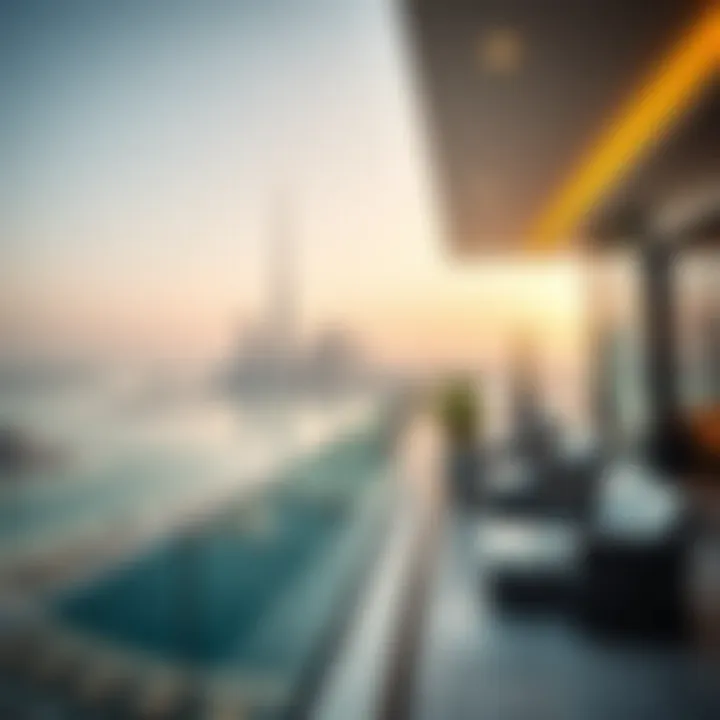 Dubai Skyline from One Palm Terrace Stunning view of the Dubai skyline from One Palm's terrace