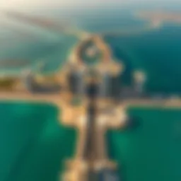 Aerial view of Palm Jumeirah showcasing its iconic shape
