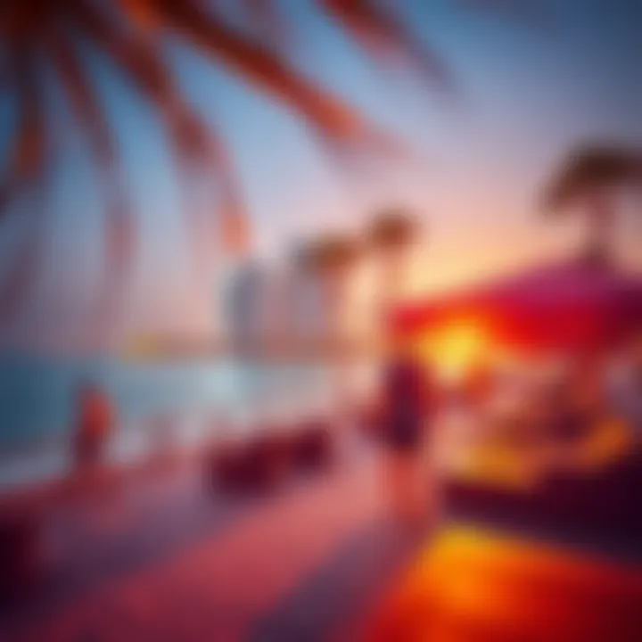 Vibrant Lifestyle at Palm Jumeirah Beach Vibrant lifestyle scene at the beach of Palm Jumeirah