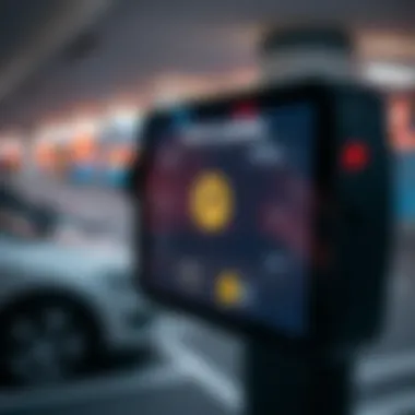 Smart parking technology interface displaying available spots in Dubai