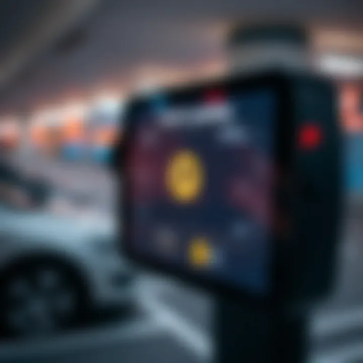 Smart parking technology interface displaying available spots in Dubai