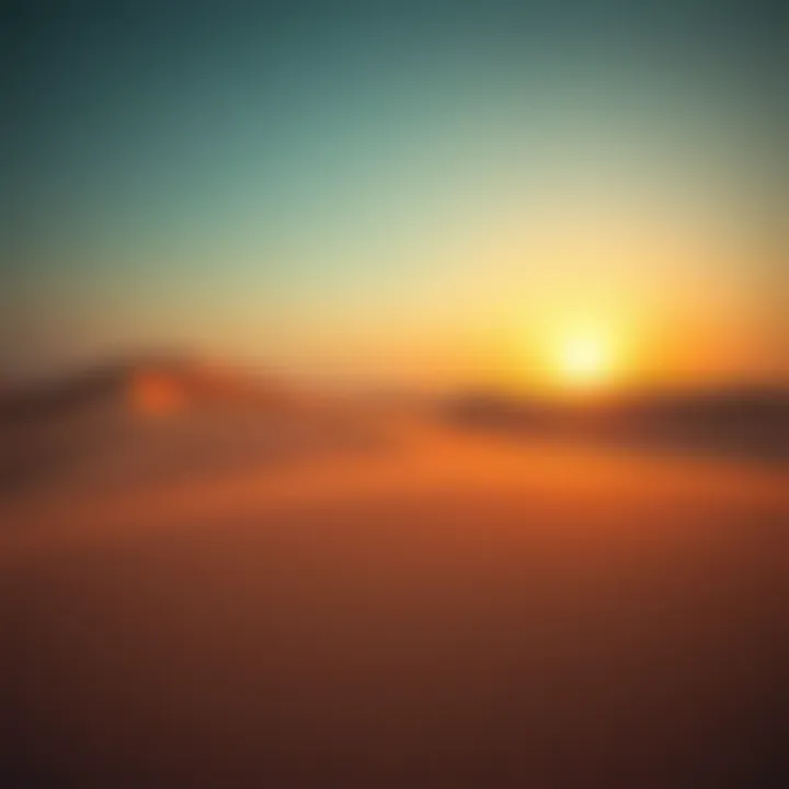 Serene desert landscape at sunset