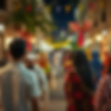 Cultural Vibrancy of the قرية الفرسان Community Vibrant community gathering in قرية الفرسان highlighting local culture