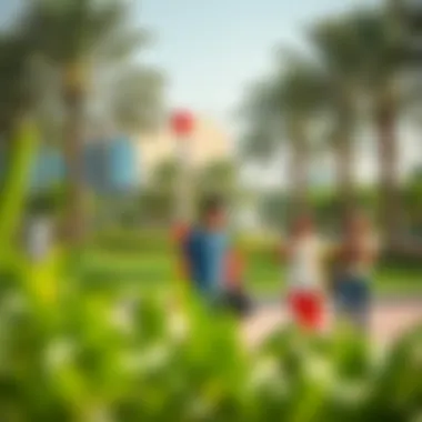Community Activities at Rashidiya Park Visitors engaging in recreational activities, illustrating the community spirit of Rashidiya Park.
